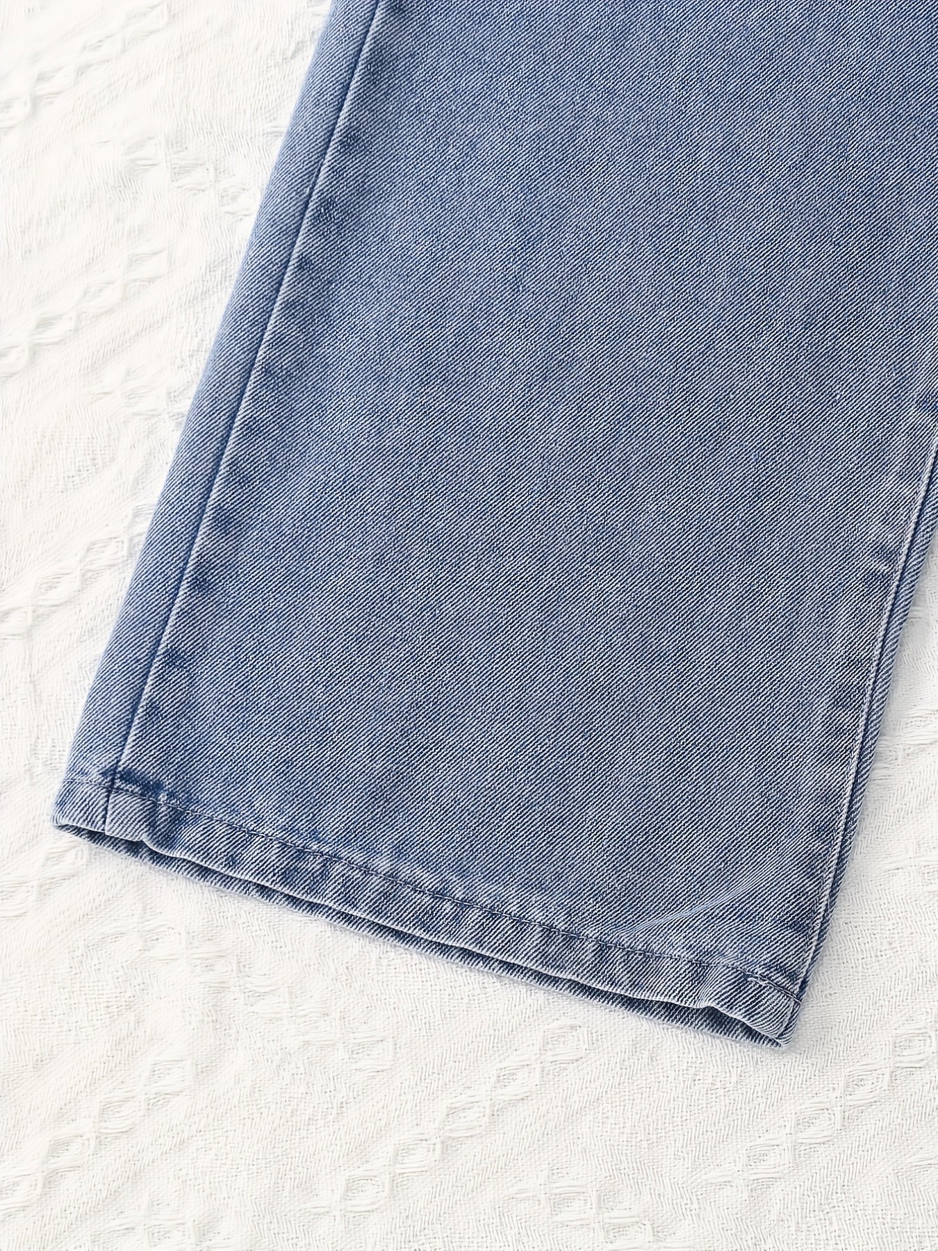 Girls' Wide Leg Jeans Line Stitching Denim Trousers