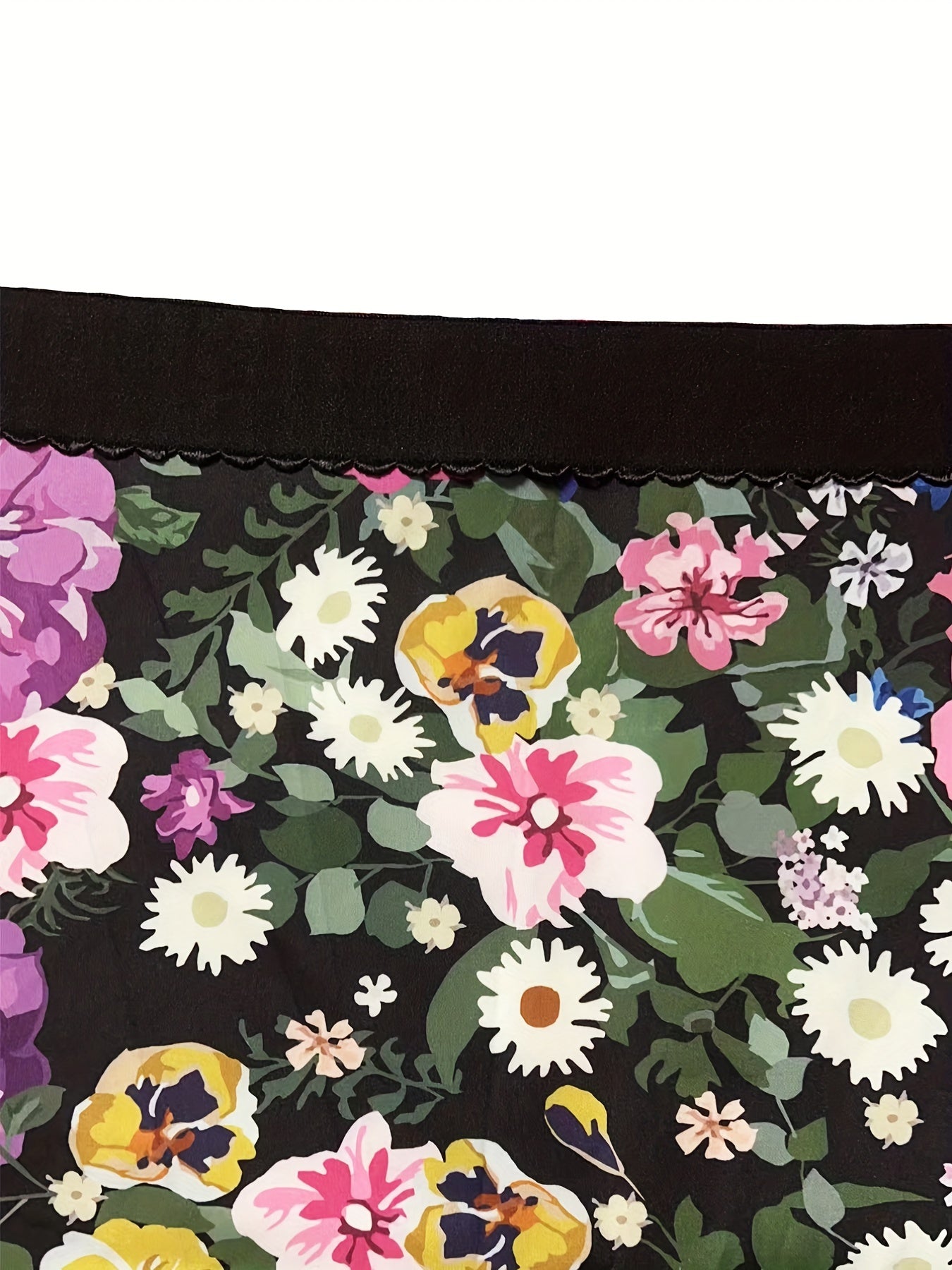Floral Print Elastic High Rise A-line Maxi Skirt