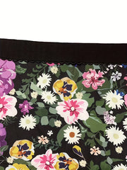 Floral Print Elastic High Rise A-line Maxi Skirt