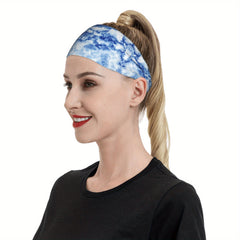 Men's Tie Dye Headband Breathable Polyester Spandex Adjustable Fit