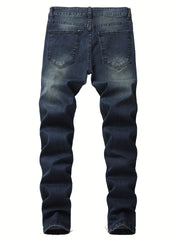 Men's Distressed Slim Fit Ripped Jeans