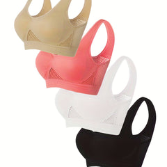4pcs Breathable Cut Out Sports Bras Workout Tank Bra