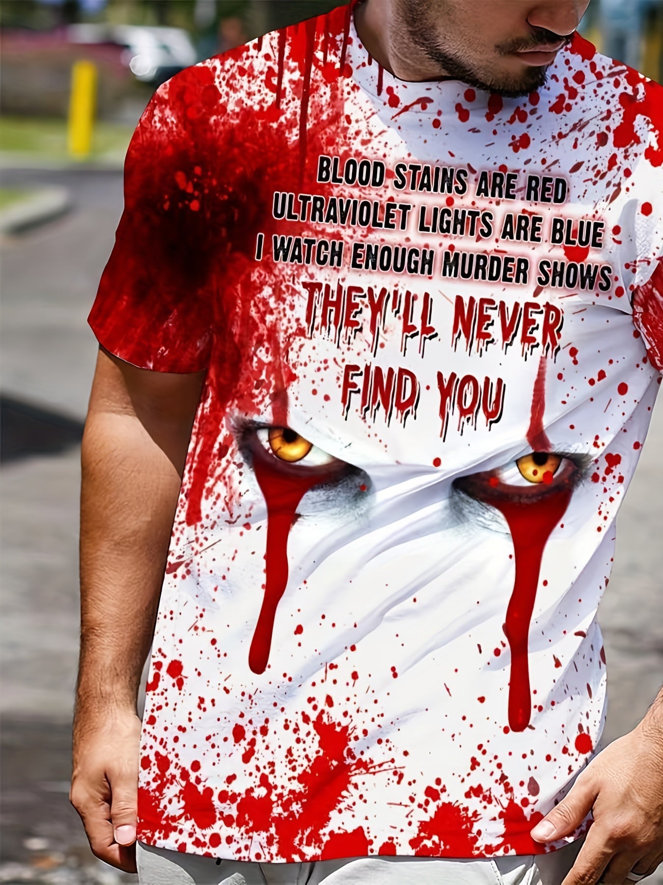 Men's Letter Print T Shirt 3D Digital Print Active Tee for Summer
