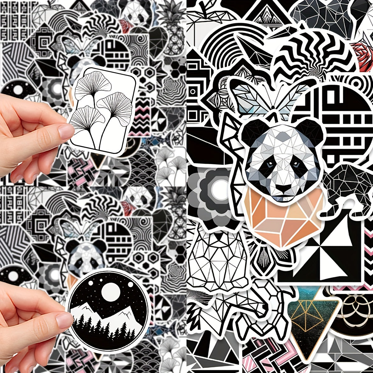 50pcs Geometric Pattern Graffiti Stickers Waterproof Pack