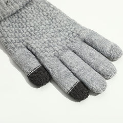 Warm Winter Outdoor Cycling Gloves Brushed Thickened Jacquard Gloves