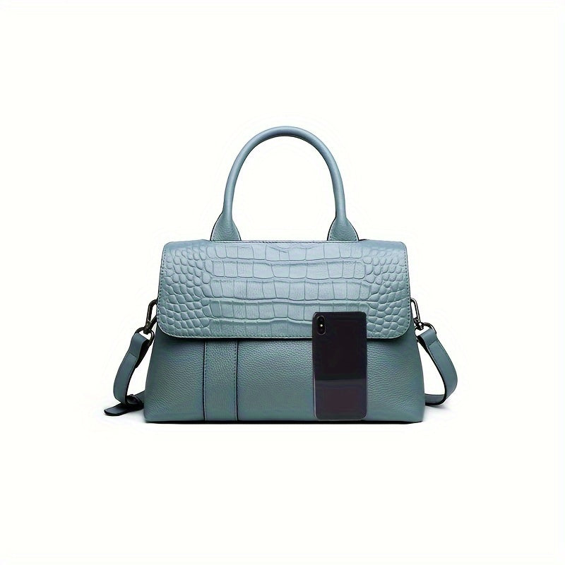 Leather Crossbody Handbag Magnetic Closure Removable Strap Purse