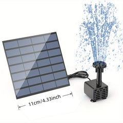 5W Solar Fountain DIY Water Feature with 6 Nozzles