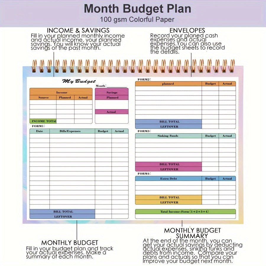 B5 Budget Planner - 100 Pages - Weekly & Monthly - Manage Finances