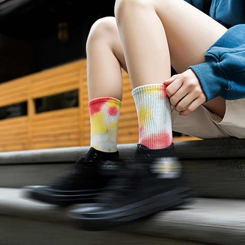 Colorful Tie Dye Streetwear Tube Socks