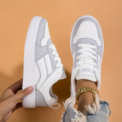 Women's Colorblock Skate Shoes Casual Lace Up Outdoor Sneakers