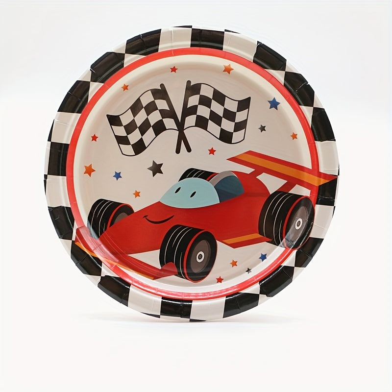 41pcs Race Car Party Plates & Napkins Set Race Track Party Supplies