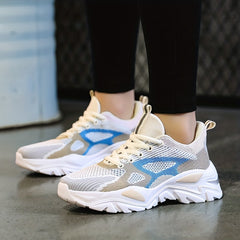 Women's Colorblock Knitted Sneakers Breathable Stretch Fabric Socks Shoes
