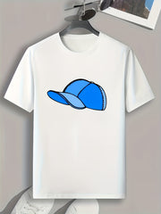 Hat Pattern Print Men's Sports T-shirt for Fitness Activities
