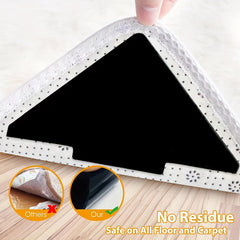 Double Sided Rug Tape Non Slip Reusable Washable Carpet Floor Mat Wall - 12 Pcs