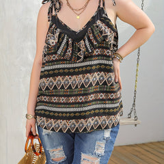 Geometric Print Boho Cami Top