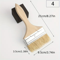 Wooden Handle Pig Hair Brush BBQ Paint Brush