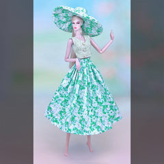 Wide Leg Trousers and Top Outfit for 1:6 Scale Dolls, Doll Dress Accessories