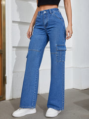 High Waist Wide Leg Baggy Denim Pants