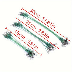 20pcs Stainless Steel Wire Fishing Guide Line With Swivel Snaps Tackle