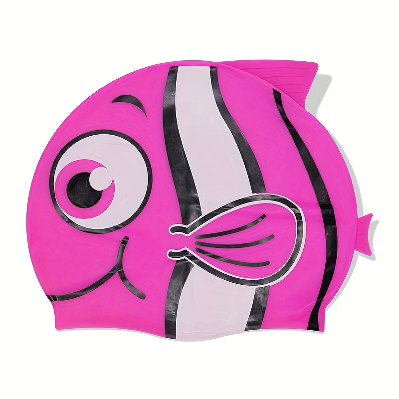 Silicone Fish Swimming Cap Cartoon Waterproof Swim Cap