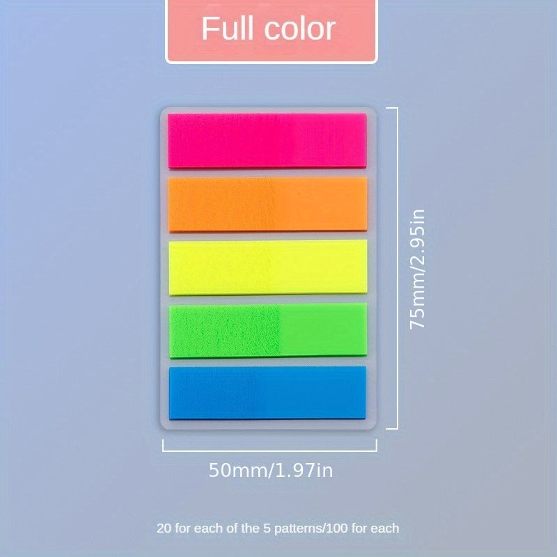 Colorful PET Fluorescent Sticky Notes N Times Stickers Student Office