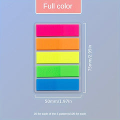 Colorful PET Fluorescent Sticky Notes N Times Stickers Student Office
