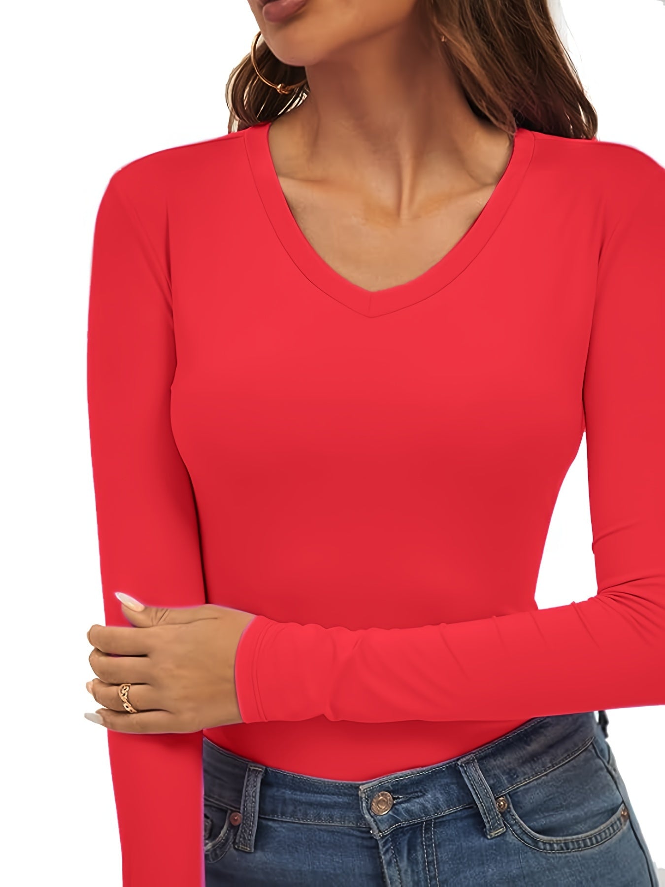 Long Sleeve Round Neck Jumpsuit Solid Yoga Sports Bodysuit Women's Activewear