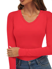 Long Sleeve Round Neck Jumpsuit Solid Yoga Sports Bodysuit Women's Activewear