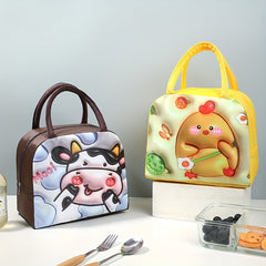 2pcs 3D Animal Print Bento Bag Insulation Lunch Bag