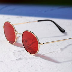 Steampunk Oval Metal Frame Sunglasses Vintage Style UV400