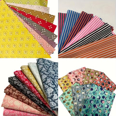 50pcs Polyester Fabric Flowers Multicolor Patterns Sewin
