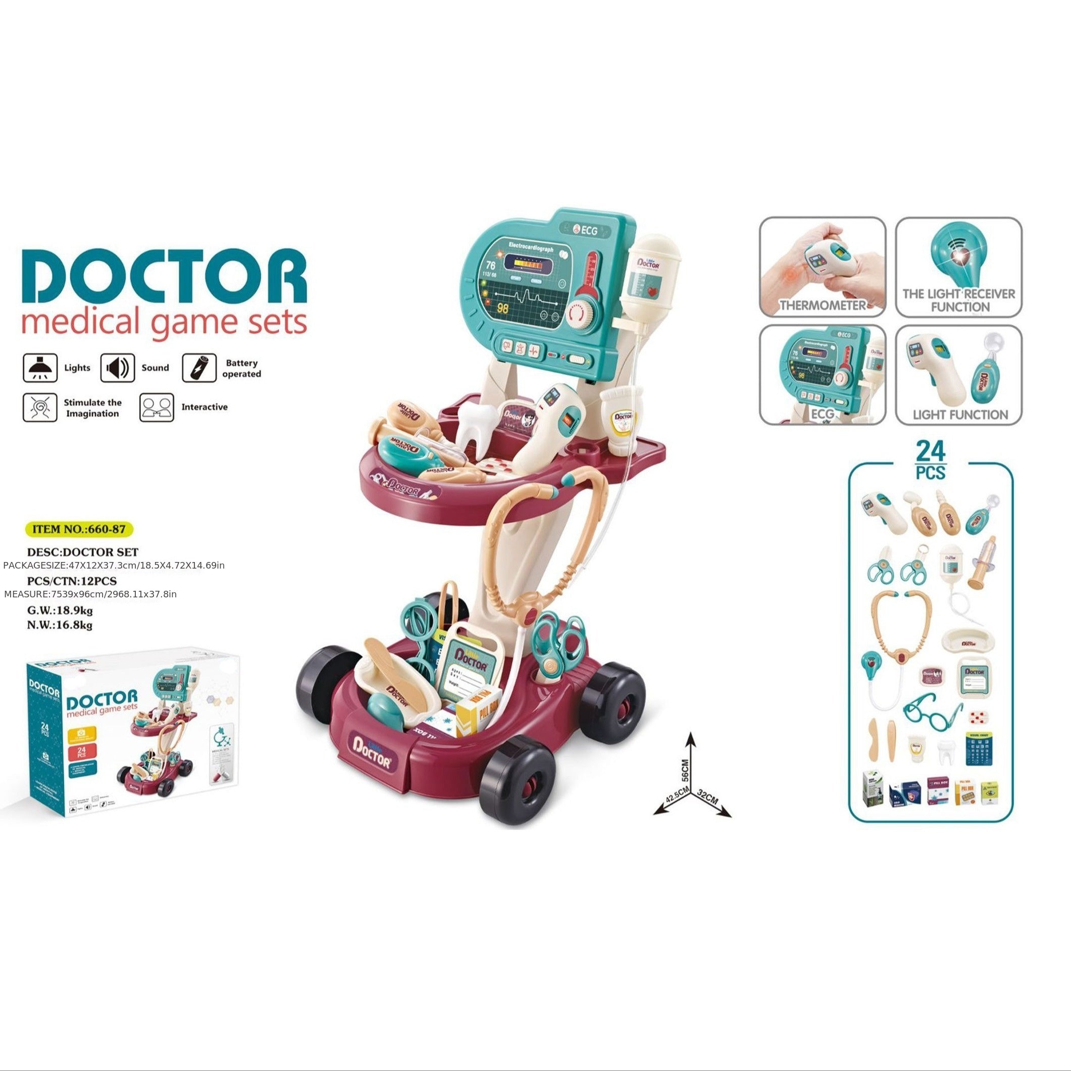 Medical Toy Set with Sound and Light Pretend Play Doctor Toy