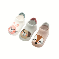 3 Pairs Cute Animal Floor Socks for Toddlers