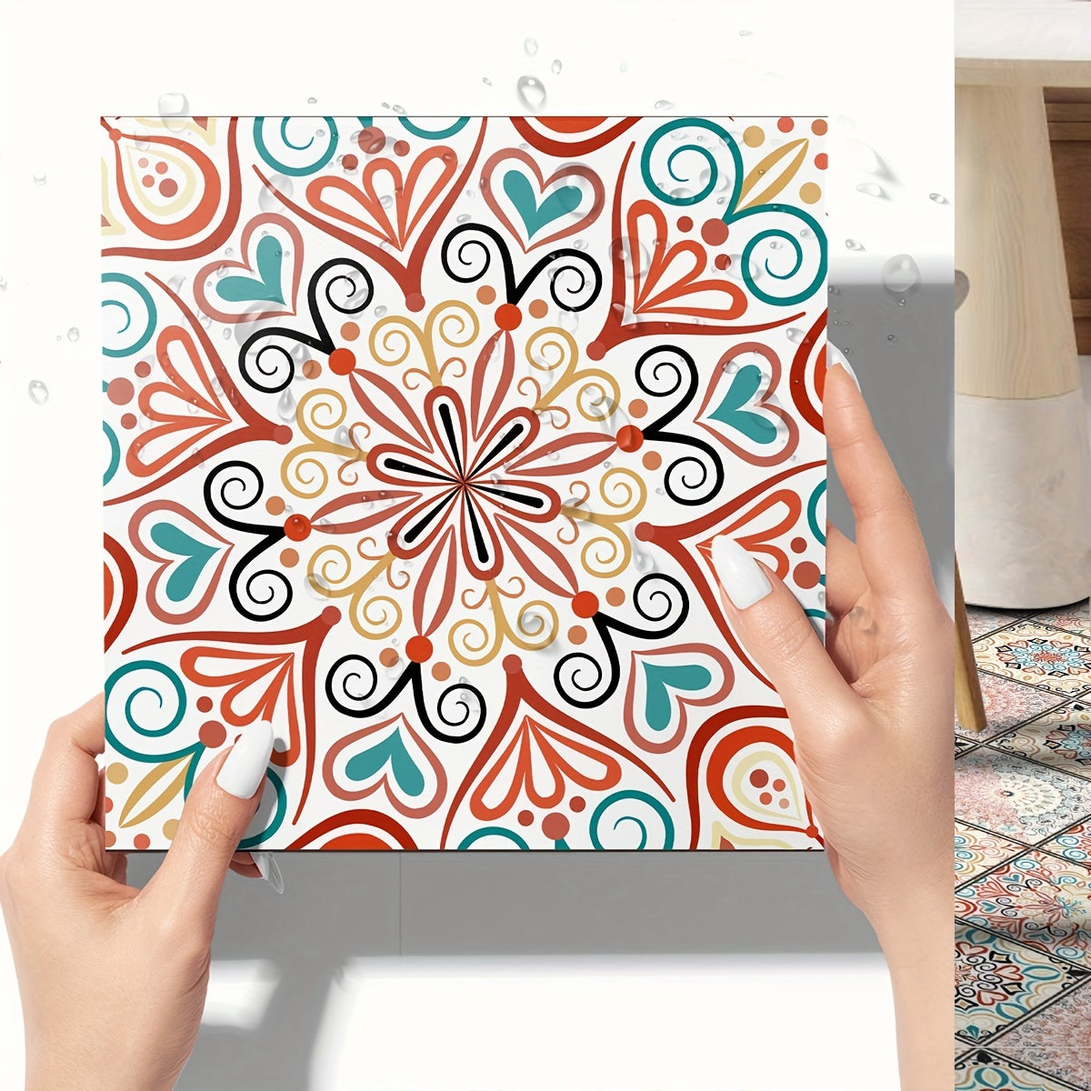 Boho Print Decal Vinyl Easy To Stick Waterproof Removable Home Kitchen Bathroom