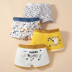 4pcs Boys Teen Cartoon Boxer Briefs Clothes