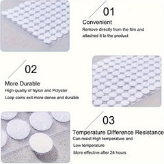 216pcs 108 Pairs Adhesive Hook And Loop Point 0.39inch Nylon Support Coin