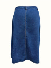 Button Up Maxi Denim Skirt