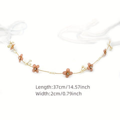 Rhinestone Flower Pearl Head Piece Bridal Wedding Hair Accessory