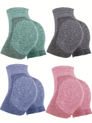 4-Pack High Waist Butt Lifting Workout Shorts for Women