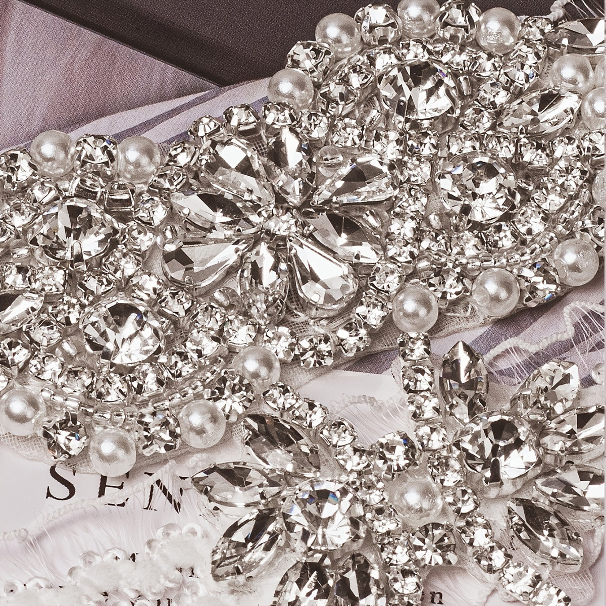 Bridal Sock Strap Rhinestone Applique Wedding Garter
