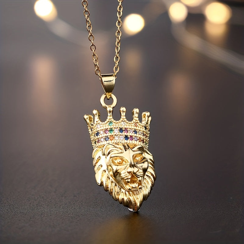 Boys Vintage Lion Pendant Necklace Jewelry Accessories