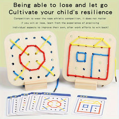 Wooden Lacing Toy Shoe Tying Game