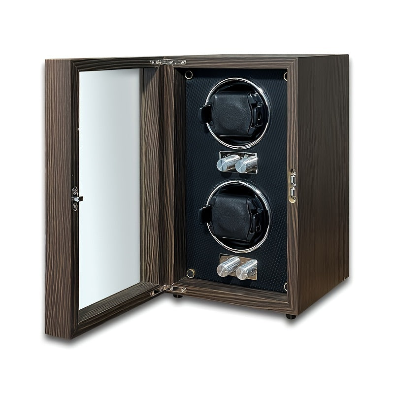 Wood Watch Winder Vertical 2 Slot Automatic Watches Box