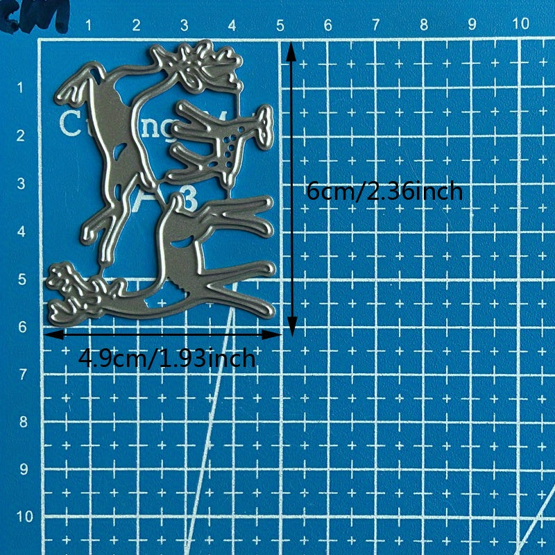 1pc Christmas Elk & Tree Metal Cutting Dies For Card Making DIY Scrapbooking