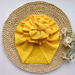 Yellow Baby Spring Summer Thin Headband Soft Big Flower Baby Hat