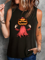 Halloween Casual Tank Top Women's Plus Graphic Print Vest