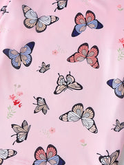 2pcs Toddler Girls Butterfly Print Loungewear Set