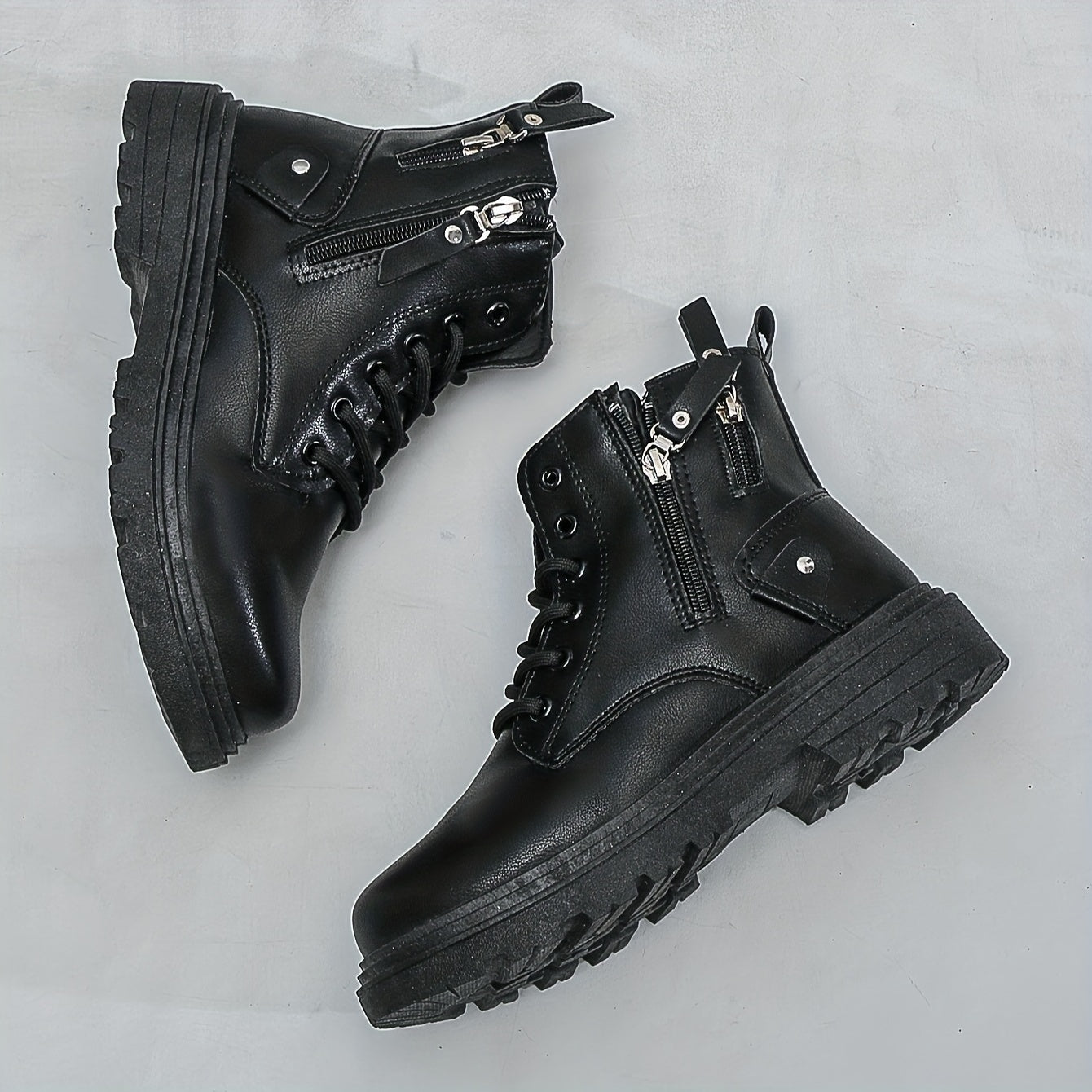 Women's Non-slip Zipper Snow Boots - Warm Thick Bottom Sneakers