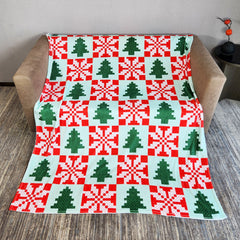 Cozy Christmas Pattern Blanket for Camping & Home Use