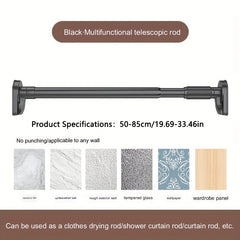 Telescopic Shower Curtain Rod Drying Roman Support Rod